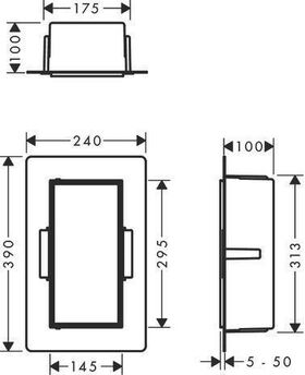 HG Wandnische XtraStoris Rock m befliesb. Tür 300x150x100mm ma-sw