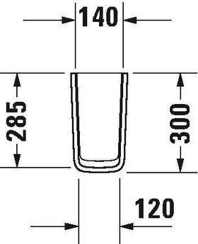 Duravit Halbsäule P3 Comforts 170x300mm weiß WG