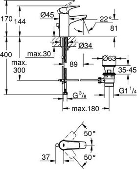 Grohe Einhand-Waschtischbatterie BAUFLOW 1/2Zoll S-Size chr