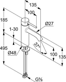 Kludi Waschtisch-Einhandmischer BOZZ DN 15 chr