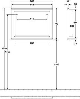 V&B Spiegel HOMMAGE White Matt Lacquer 985x740mm