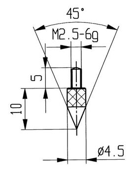 Messeins.45Grad Kegel M2,5 HM z.Messuhren KÄFER