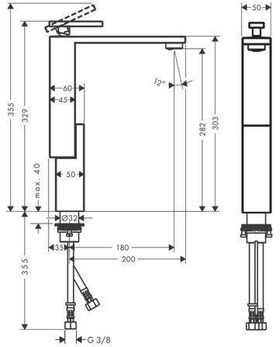 Einhebel-Waschtischmischer 280 AXOR EDGE mit Ablaufgarnitur chrom Diamantschliff