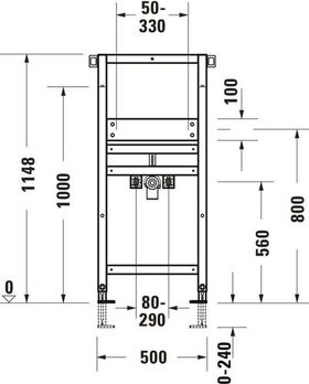 Duravit Waschtisch-Element DURASYSTEM 500x1148mm, Spezial, Trockenbau