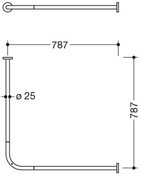 Hewi Vorhangstange d= 2,5cm ES ma geschli 787x787mm 16 R.