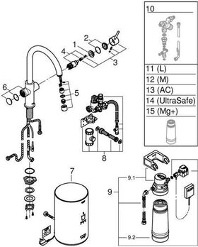 Grohe Einhand-Spültischbatterie RED DUO M-Size C-Auslauf m Boiler superst. A