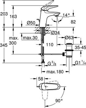 Grohe EH-WTbatt EUROSTYLE 1/2Zoll S-Size chr