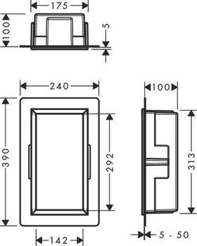 Wandnische XtraStoris Original mit Rahmen, Betongrau 300x150x100mm