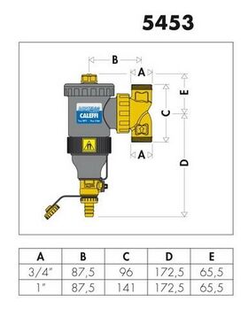 Caleffi Schlammabscheider DIRTMAG mit Magnet, aus Technopolymer 1Zoll