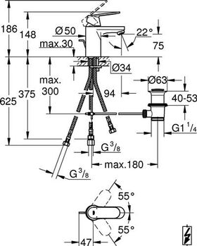 Grohe EH-WTbatt EUROSMART C 1/2Zoll S-Size ND chr