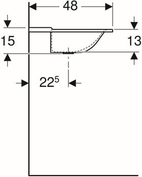 Geberit Möbelwaschtisch XENO² 1600x480mm o ÜL ohne Hahnloch weiß-alpin