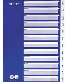 Leitz Plastikregister Jan-Dez 12546001 A4 PP ws