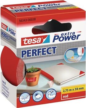 Gewebeband ext.Power® 56343 rot L.2,75m B.38mm Rl.TESA