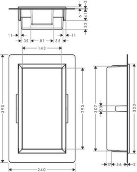 Wandnische XtraStoris Original mit Rahmen 300x150x70mm mattschwarz