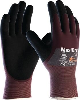 Handschuhe MaxiDry® 56-425 Gr.10 violett/schwarz EN 388 PSA II ATG - VPE: 12