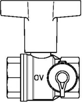 OV Knebelgriff-Kugelhahn Optibal PN 16 MS mit Entleerung DN 15 1/2Zoll IG