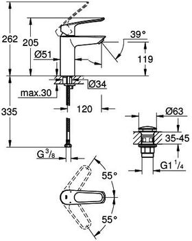 Grohe EH-WTbatt EUROSMART 1/2Zoll M-Size chr