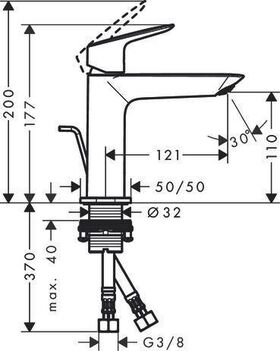 HG Einhebel-Waschtischmischer 110 LOGIS m ZAG G 1 1/4Zoll chrom