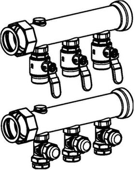 OV Messing-Verteiler Multidis SFI f Industrieheizung und -kühlung 3 Kreise