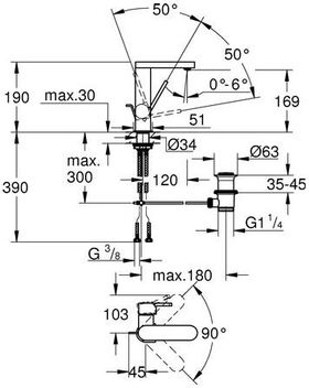 Grohe Einhand-Waschtischbatterie PLUS 1/2Zoll M-Size ha graph gebü