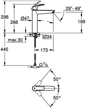 Grohe EH-WTbatt EUROSMART 1/2Zoll XL-Size chr