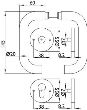 FS-Garnitur Basic 2 VA 62 D/K TS 40-58mm PZ rd DIN L/R HERMAT