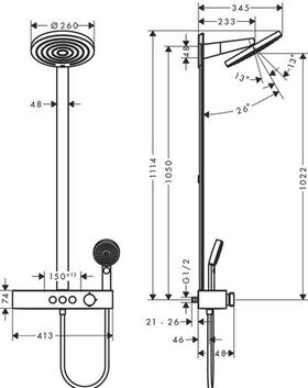 HG Showerpipe 260 2jet PULSIFY m Brausetherm. EcoSm Vers. bru bronze