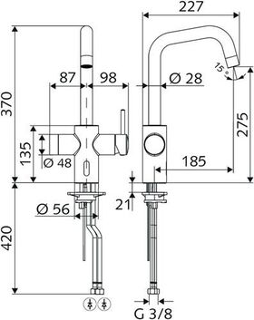 Schell Elektronische Küchenarmatur mit Steckernetzteil 9 V