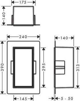 HG Wandnische XtraStoris Rock m befliesb. Tür 300x150x140mm ma-sw