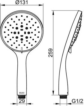 Keuco Handbrause EDITION 400 Normal- Soft- Massagestrahl vc