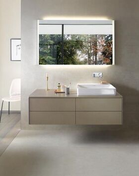 Duravit Konsole XSQUARE 16x1400x550mm m Ausschnitt rechts leinen