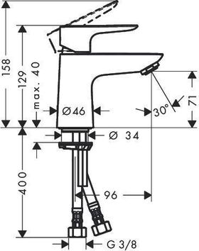 HG Einhebel-Waschtischmischer 80 TALIS E DN 15 mit PushOpen Ablaufgarnitur chrom