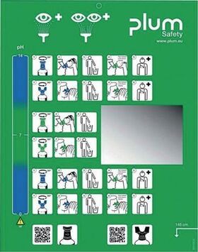 Augennotfallstation 1x200 ml pH Neutral,1x0,5l Augenspül. PLUM