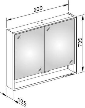 Keuco Spiegelschrank ROYAL LUMOS DALI 900x735x165mm