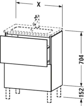 Duravit Waschtischunterbau L-CUBE 620x391mm 2 Au ta s-matt ES Ahorn mitte