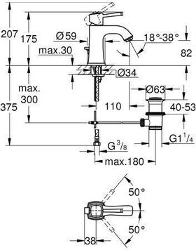 Grohe EH-WTbatt GRANDERA M-Size chrom/gold