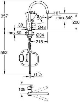 Grohe Einhand-Spültischbatterie BAULOOP 1/2Zoll, hoher Auslauf chrom