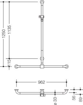 Hewi Duschhandlauf SERIE 801 se 1250mm waagerecht 962mm maigrün