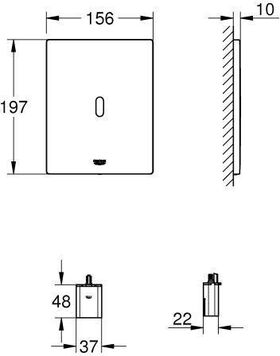 Grohe Infrarot-Elektronik TECTRON BAU E f WC-Spülkasten 6 V Batterie awe