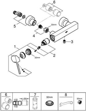 Grohe Einhand-Brausebatterie PLUS 1/2Zoll ha graph gebü