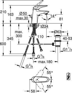 Grohe EH-WTbatt EUROSTYLE 1/2Zoll S-Size ND chr