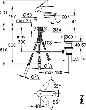 Grohe EH-WTbatt EUROSTYLE C 1/Zoll S-Size ND chr