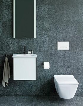 Duravit Einhebel-Waschtischmischer C.1 S m Zugstangen-Ablaufgarnitur schwarz mat