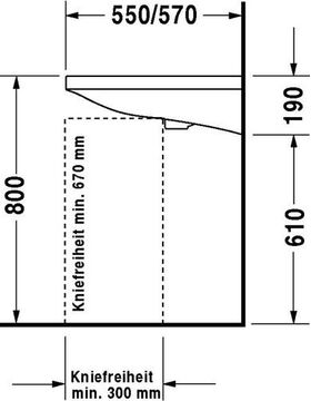 Duravit Waschtisch DURASTYLE VITAL MED o ÜL m HLB 650x570mm o Hahnloch weiß WG