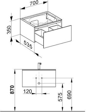 Keuco WTU EDITION 11 PLANNING 700x350x535mm sw sdm