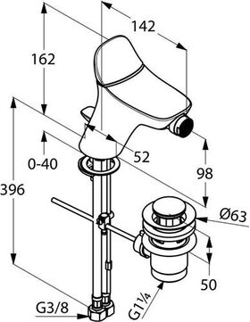 Kludi Bidet-Einhandmischer AMBA DN 15 chr