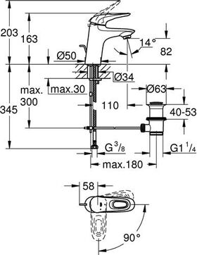 Grohe EH-WTbatt EUROSTYLE 1/2Zoll S-Size chr