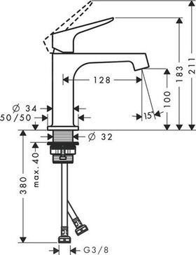 EH-WT-MI 100 AXOR CITTERIO M DN 15 o Zugstange stainless steel optic