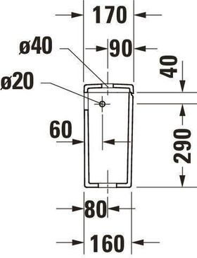 Duravit Spülkasten DURASTYLE 390x170mm Anschluss rechts/links weiß WG