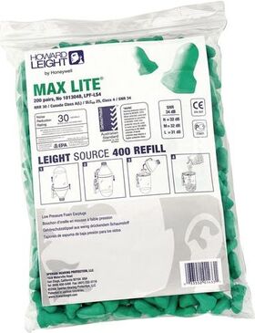 Gehörschutzstöpsel MAX LITE REFILL LS400 EN352 SNR 34 dB Nachfüllpack 200 PA/Pk.